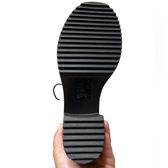 H&M Coachella Boho Black Suede Lace Up Platform Sandals Size 8 - Picture 6 of 13